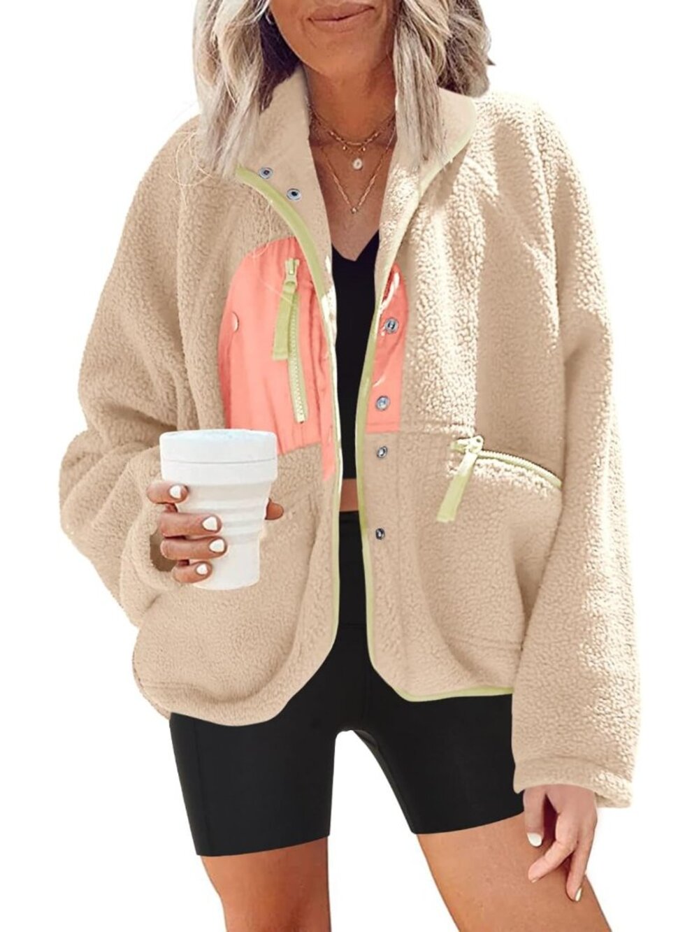 Cozy Women's Fuzzy Fleece Button-Down Sherpa Jacket - Warm & Stylish Outerwear